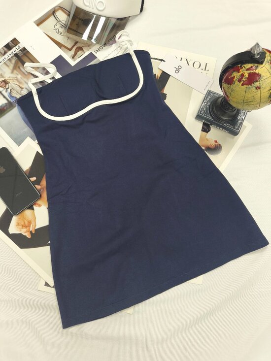 ALO Yoga Dresses & Skirts - ALO Yoga Streamlined Dress💙🤍Navy/Ivory | Pilates Princess Favorite👧🏻